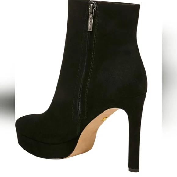 Veronica Beard Dali Black Suede Platform Ankle Boots...Size 8.5